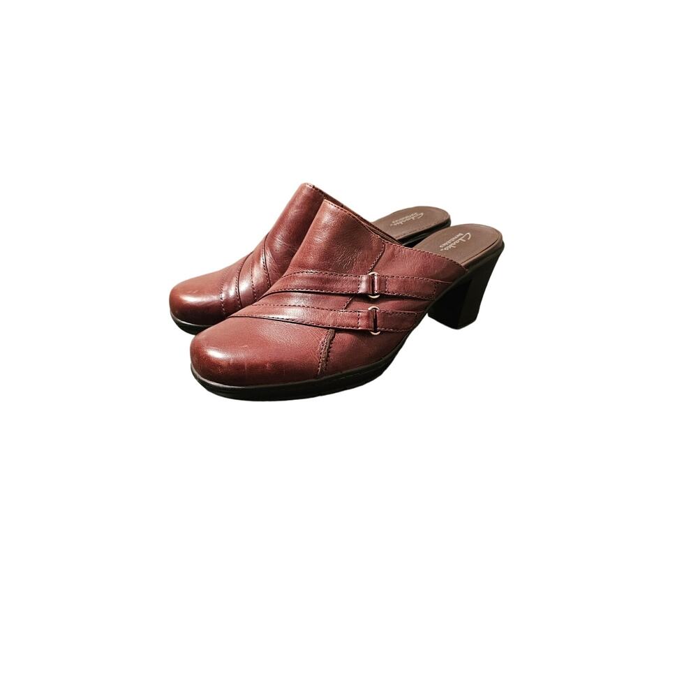 New CLARKS Womens Brown Bendables Double Strap Casual Mule Clogs Shoes - 8M